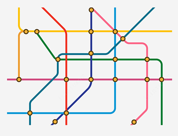 卡通交通线路图装饰高清素材交通线路图卡通地图地图地铁线路城市地铁