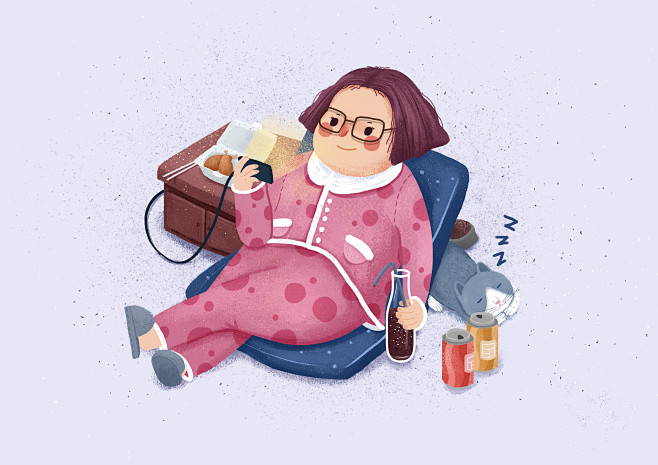 插画-超级宅女