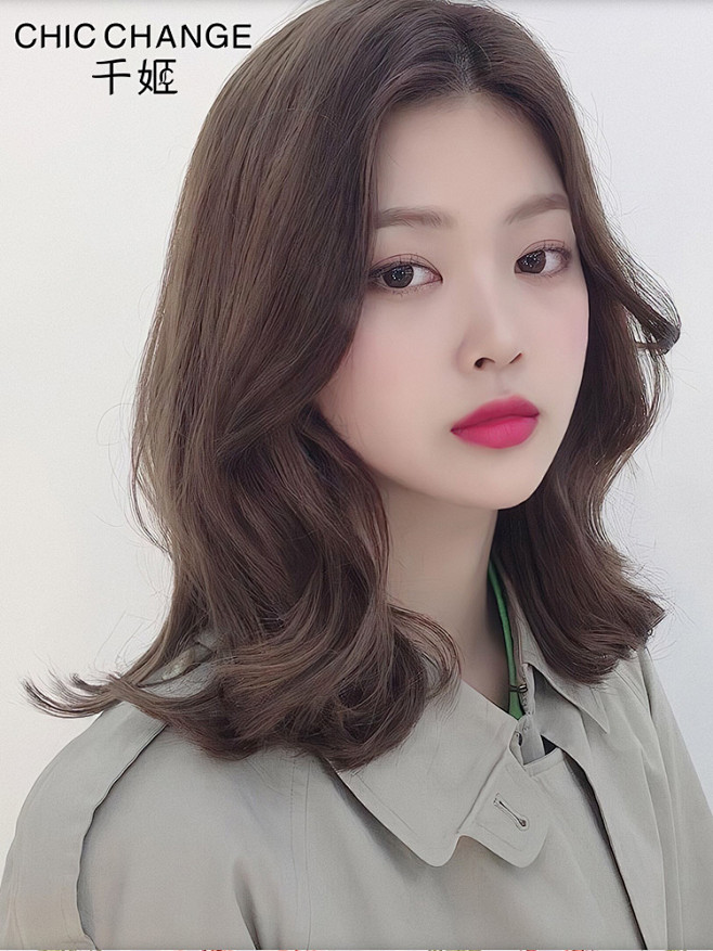 千姬假发女短发中长发网红长卷发圆脸修脸真人发丝逼真自然全头套淘宝