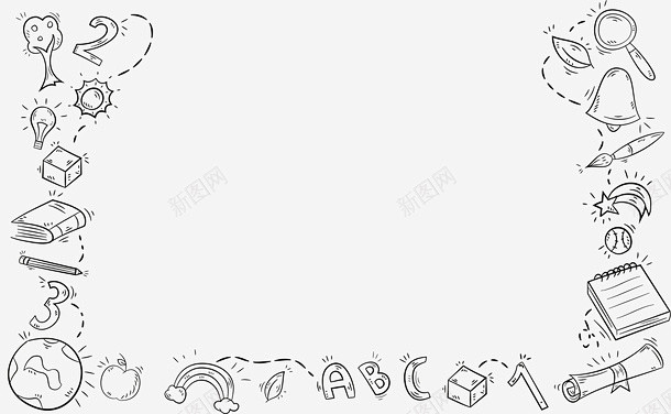 卡通黑色简笔画背景高清素材平面设计图片免费下载页面网页平面电商