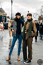 Paris FW 2019 Street Style: Cris Herrmann and Sinara Barbosa : Cris Herrmann and Sinara Barbosa between the fashion shows.
