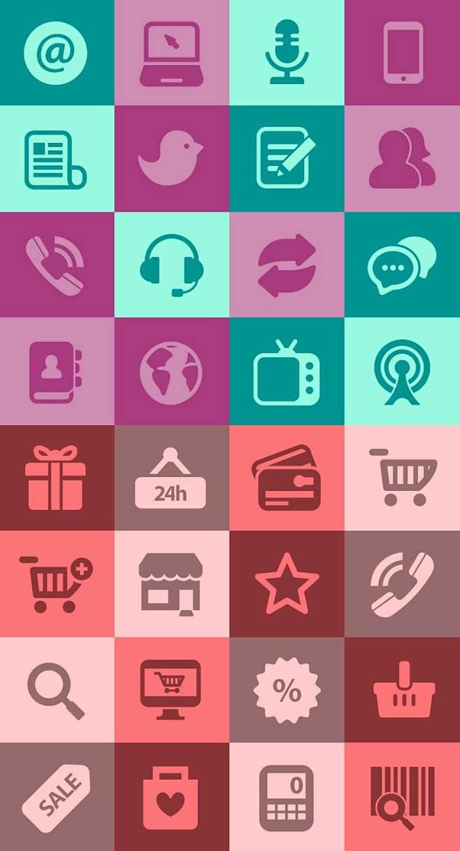 扁平化综合类图标集合素材webui