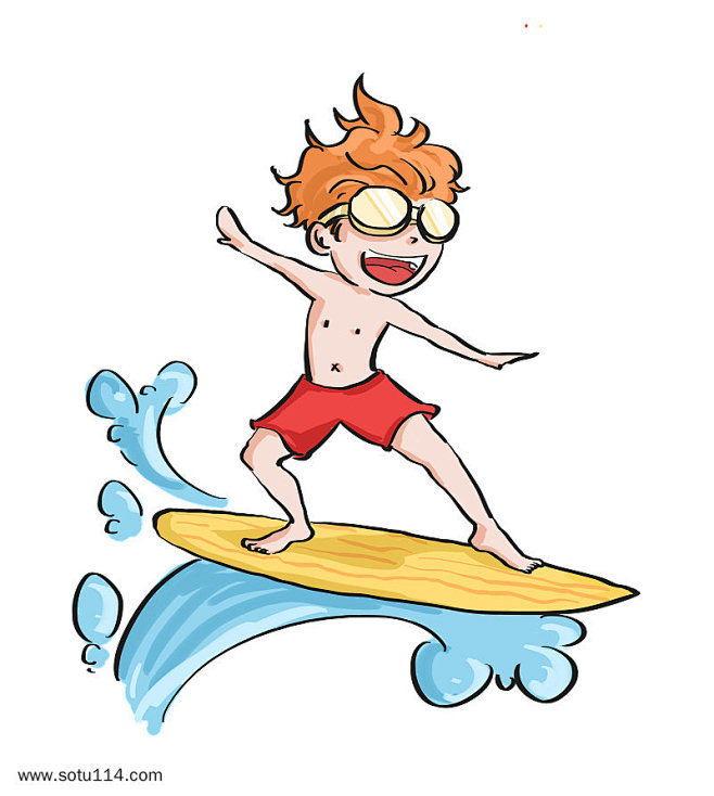 游泳儿童动漫手绘装饰