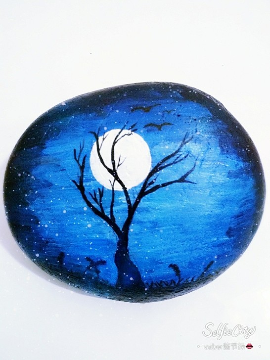 石头画《星月夜》