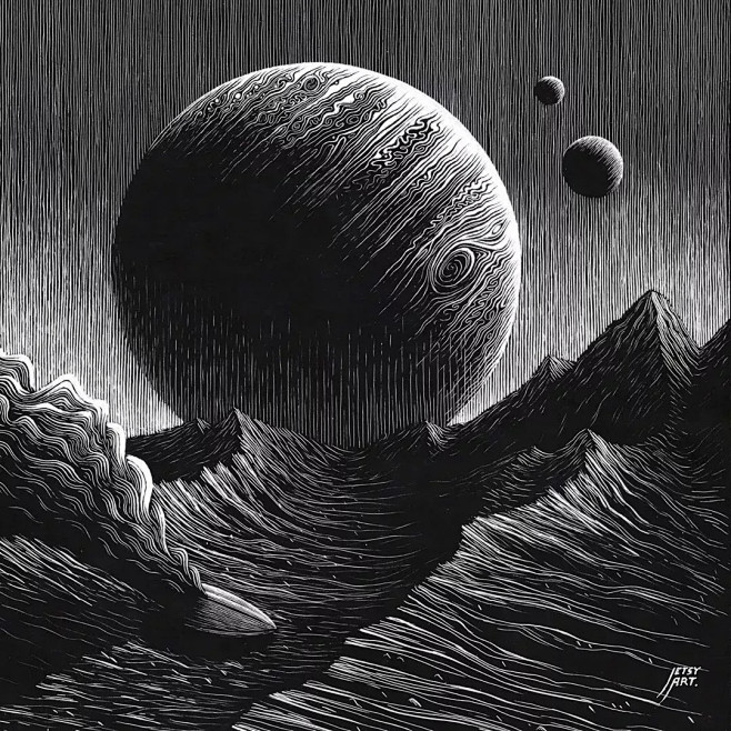 estcourt富有设计感的黑白画风作品 : 在黑暗中描绘光明,澳大利亚插画