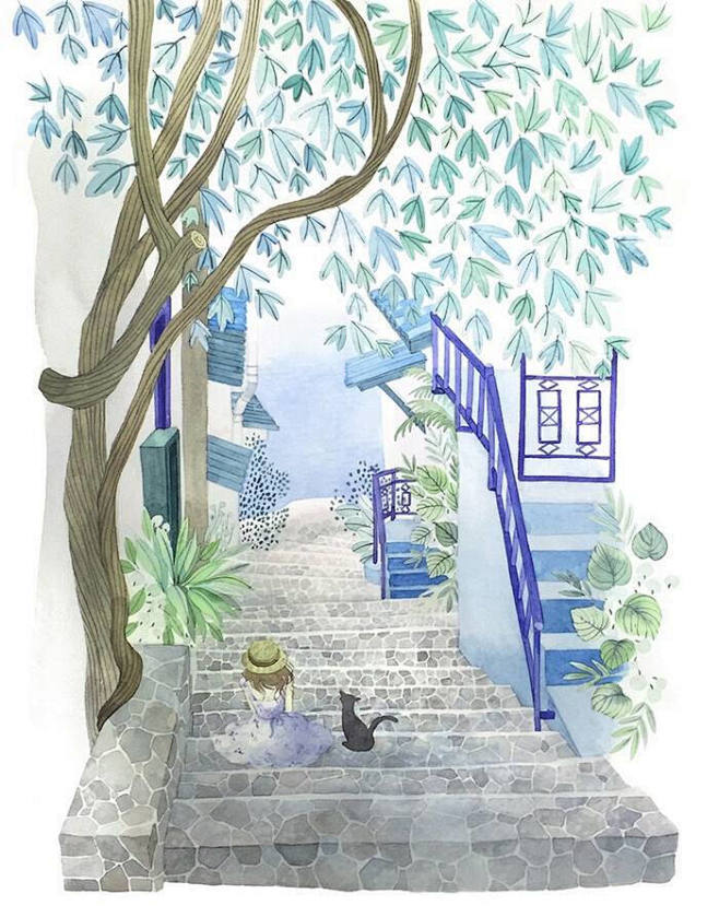 看海7373韩国插画师rosa作品欣赏