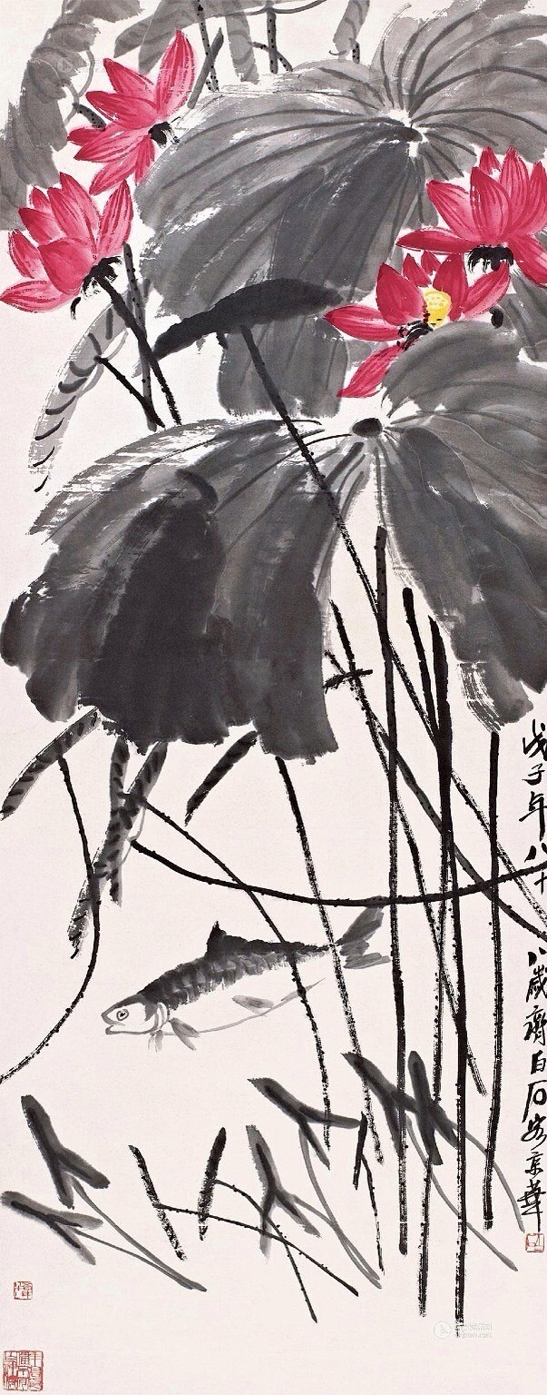 齐白石笔下的荷花