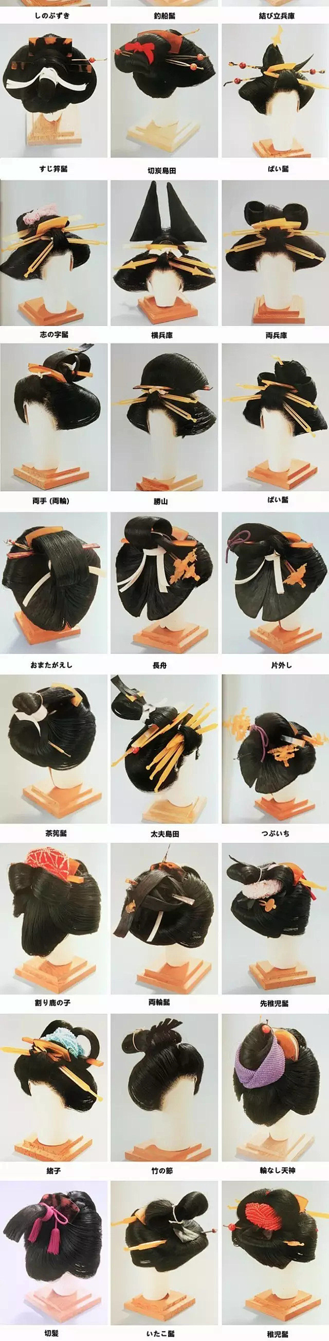 画师素材日本古代男女传统发型