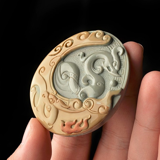 仿古龙凤呈祥杨利斌作品玉雕界