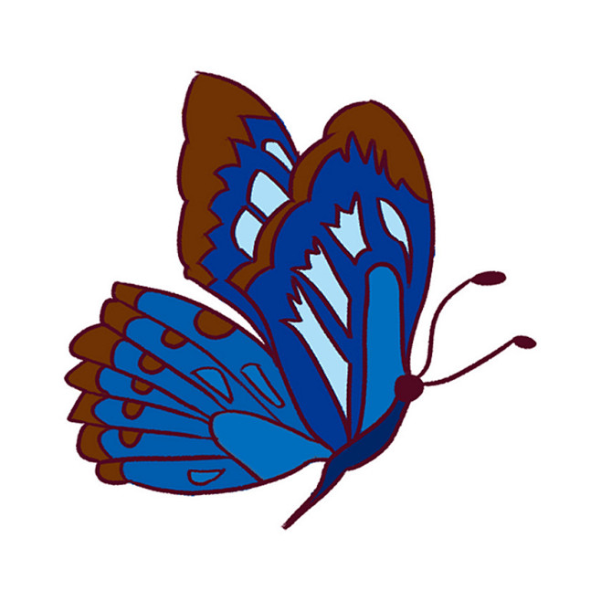 手绘蝴蝶水彩蝴蝶彩色蝴蝶蝴蝶插图蝴蝶设计蝴蝶图形蓝色蝴蝶简约手绘