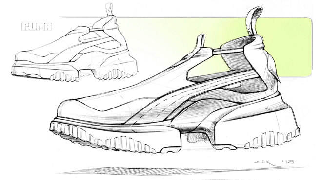 鞋子手绘产品设计工业设计