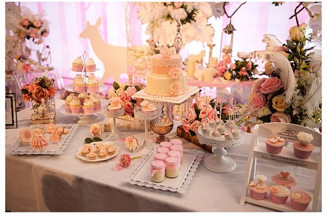 樱花婚礼甜品台定制摆台粉色白色婚庆甜点甜品桌婚礼翻糖蛋糕上海淘宝