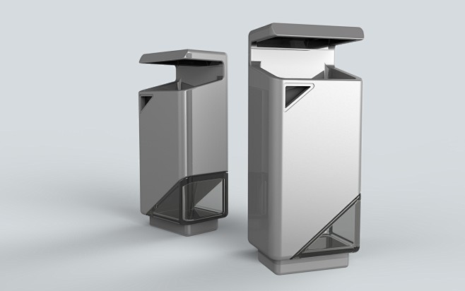 垃圾桶户外洁癖工业设计产品设计普象网