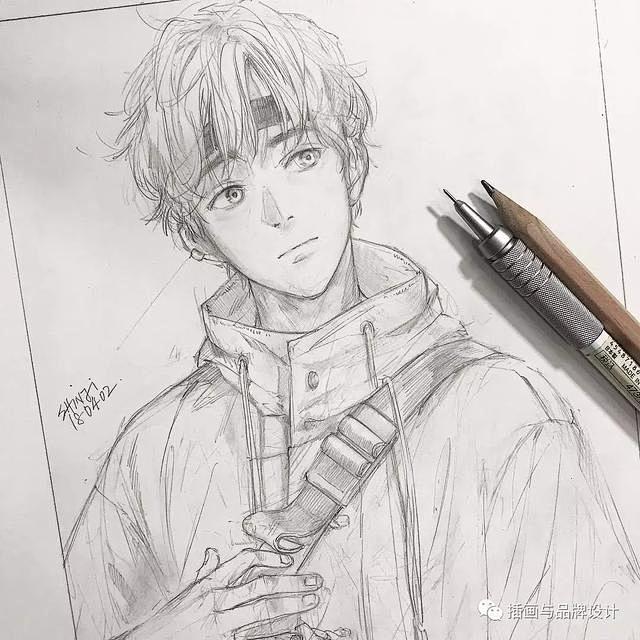 16:39:43动漫人物线稿《少年》插画 动漫yukidream同采自open