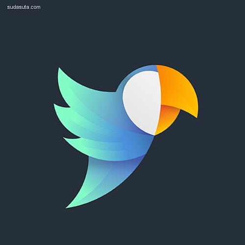 创意logo设计欣赏andriyyurchenko的彩色的动物简约渐变色创意logo