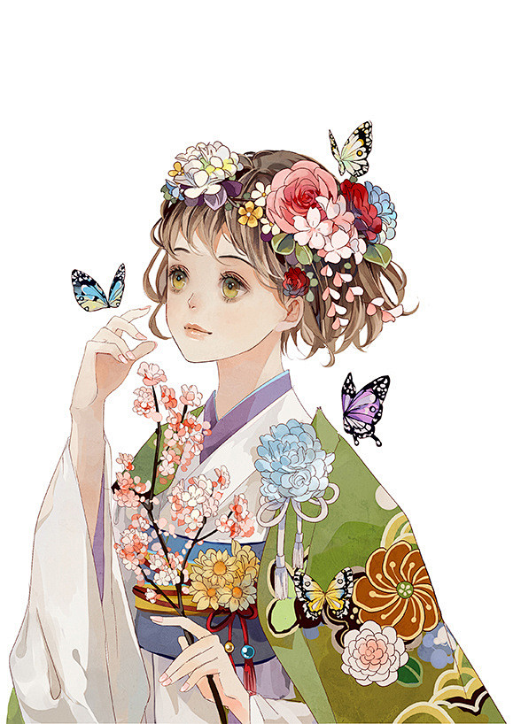 漫画太太画的古风簪花美女人物组图也太有感觉了吧