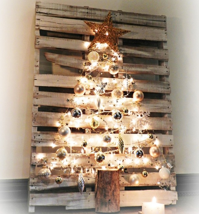 25个DIY如何做一个木栈板的圣诞树 生...