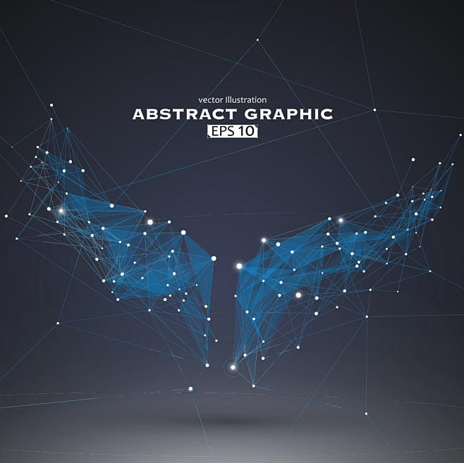 三维立体蓝色科技感线条翅膀形状高清背景矢量设计素材wingsshapes