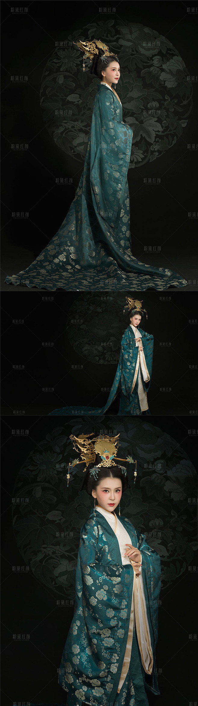 影楼摄影写真女古装主题汉服贵妃大气走秀舞蹈表演出服装蓝司寇淘宝网