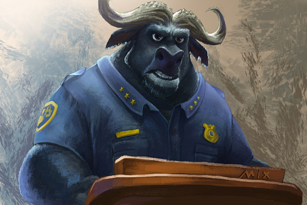 疯狂动物城原画牛插画厚涂