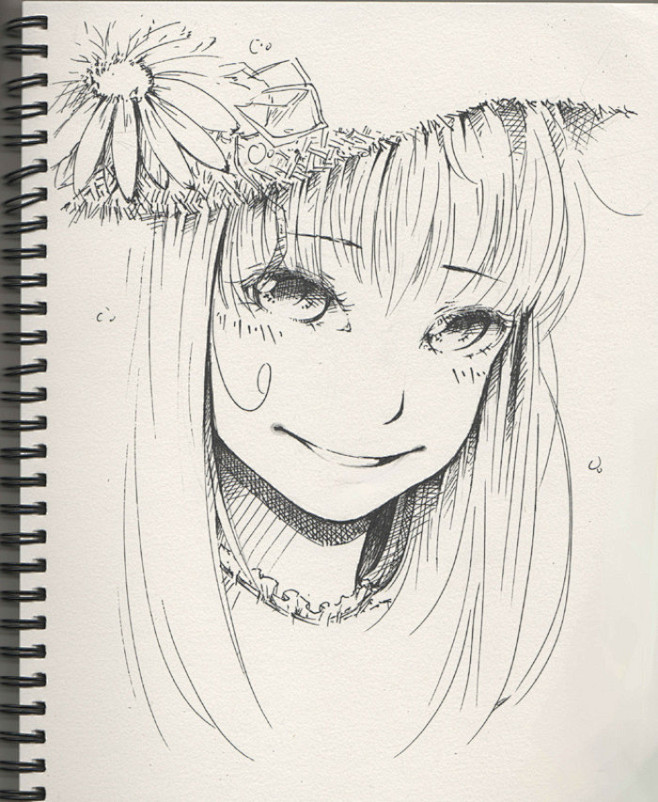 手绘插画线稿手稿黑白素材