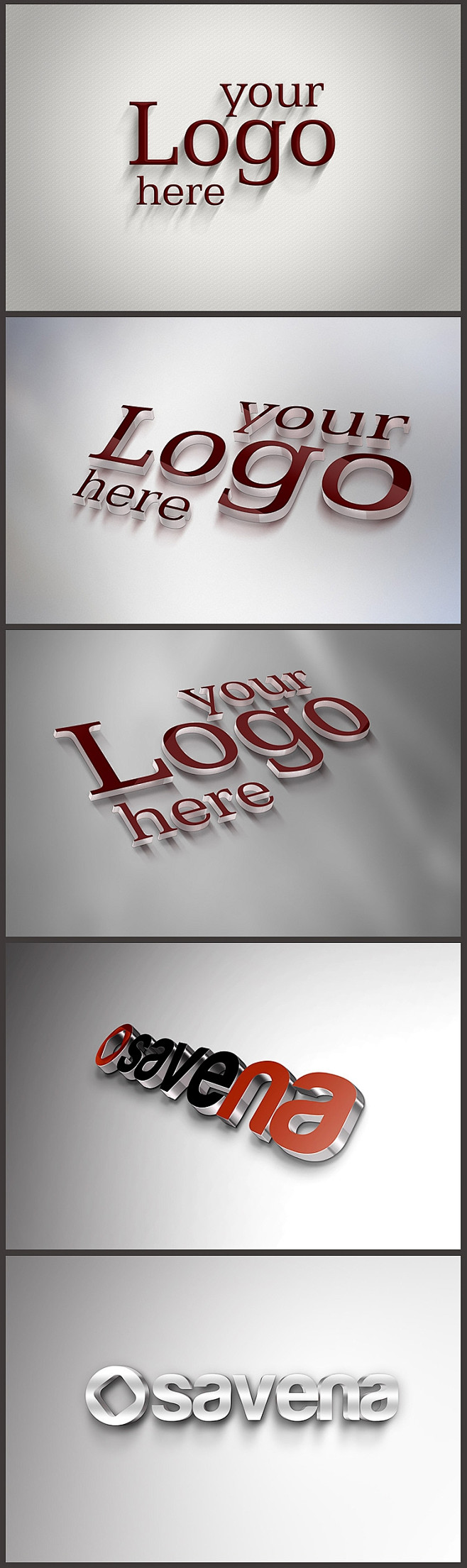 3d立体logo智能贴图psd源文件素材样机提案神器商标标立体艺术字艺术