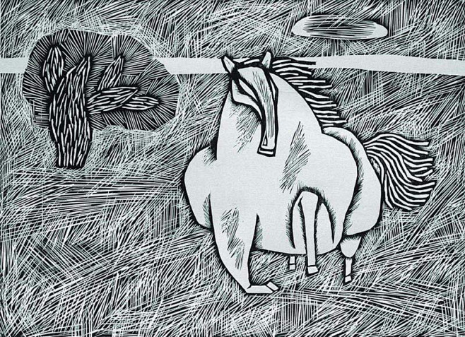 康宁版画《白马