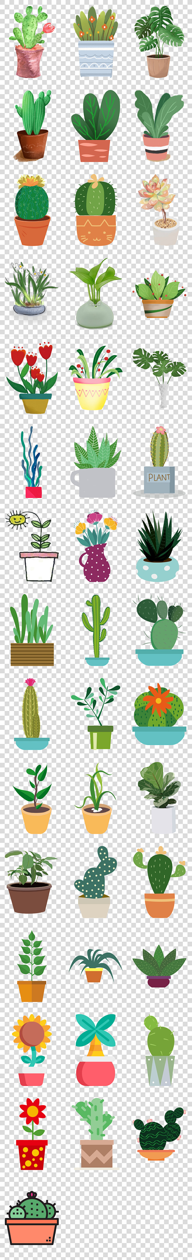 植物盆景园林室内装修透明格式免扣设计素材背景图片模板大全卡通手绘