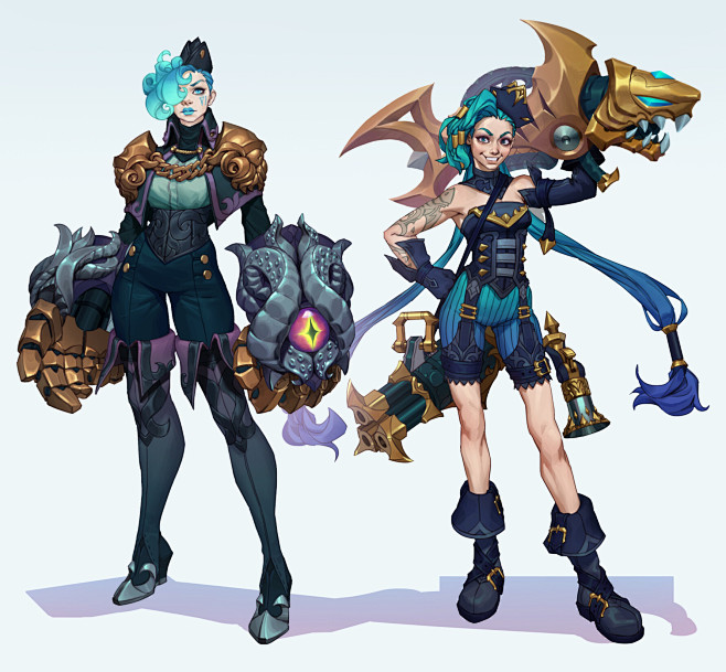 22:02:38欧美角色 游戏角色设计 角色原画 人物设定 lol 金克斯人设