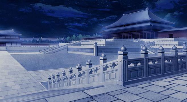 古风场景皇宫晚上