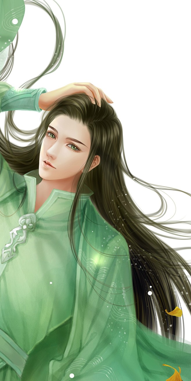 古风手绘美男养猫画画的随随绘