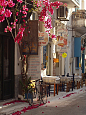 人行道咖啡馆，希腊，科罗尼