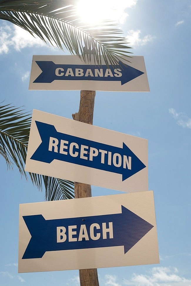 15款海滩婚礼指路牌标出你的个性