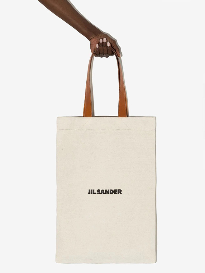 jilsanderlogo印花扁平大号托特包图4