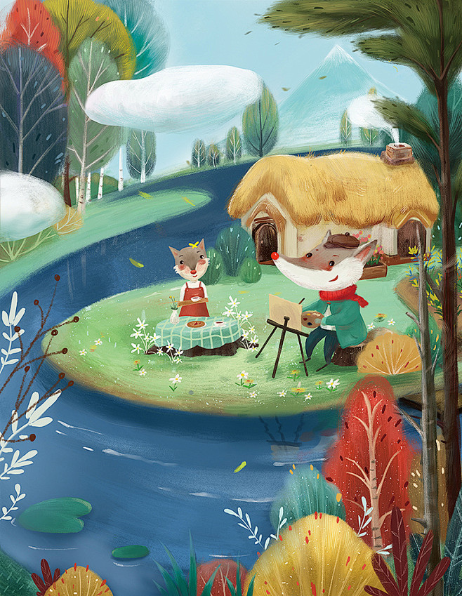 画_动物场景-花瓣网|陪你做生活的设计师 | 国外儿童绘本插画