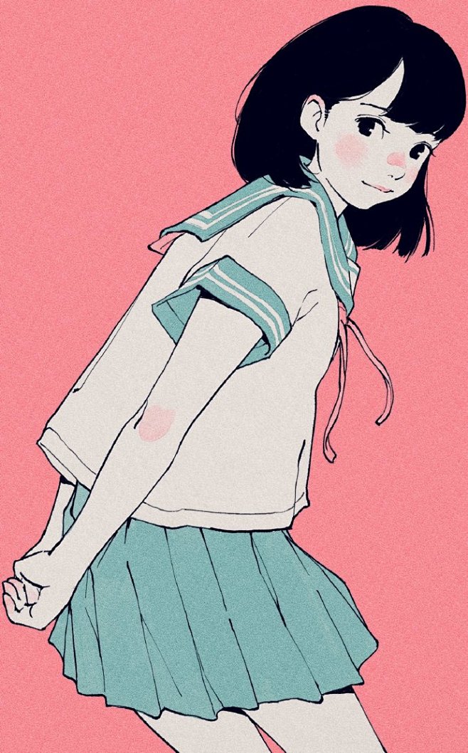 日本插画师古塔つみ笔下各样的少女艺术研习社插画