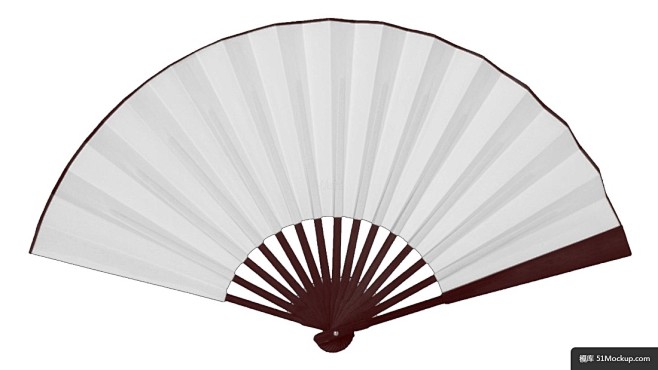 空白扇面中式折扇纸扇模板免扣png