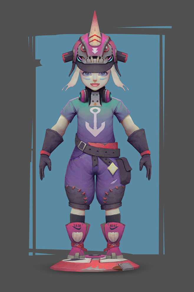 手绘作品单身感谢原画提供参考我才能用3d制作出来