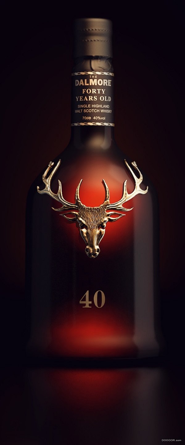 dalmore40鹿头洋酒瓶3d效果图11p3jpg