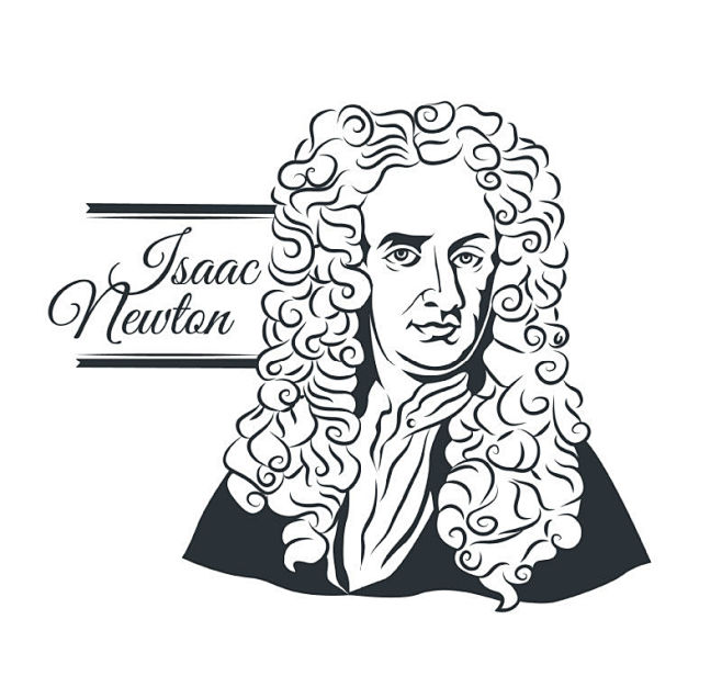 牛顿肖像画设计矢量素材