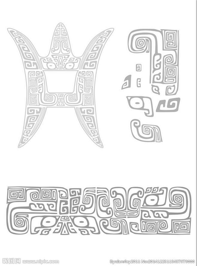 三国纹样古代纹样青铜器纹理北坤人素材