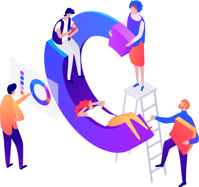 2.5d商务办公人物插画