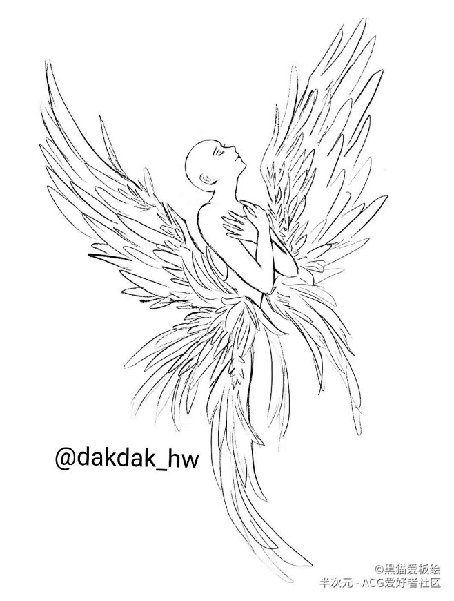 天使与恶魔翅膀简笔画图片