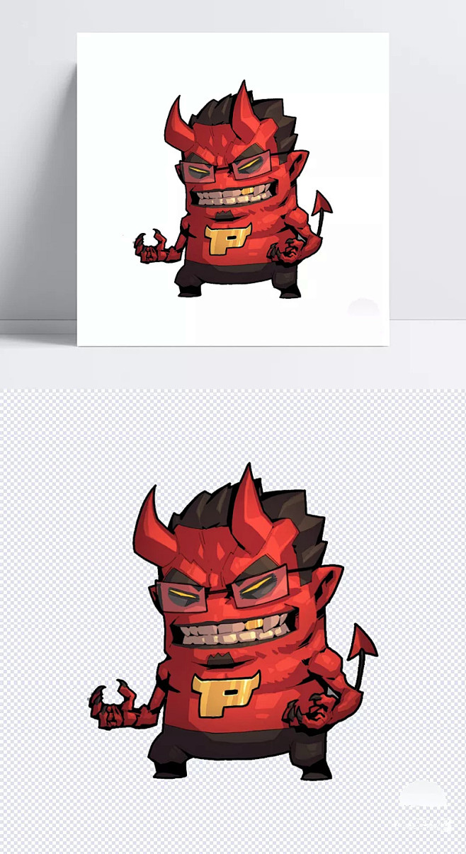 q版恶魔美漫美式漫画涂鸦街头涂鸦暗黑系嘻哈潮流潮牌卡通q版插画标签