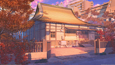 June‘Yang采集到治愈系 场景 自然 插画 日本动漫风格
