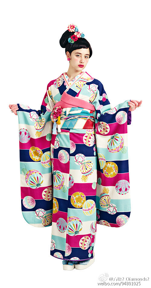 和服 振袖 二尺袖 袴 小纹 ふりふ 16 Kimono Collection 毛毛披肩老洋气了