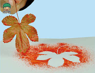 创意装饰儿童画制作叶子喷绘画的做法肉丁儿童网