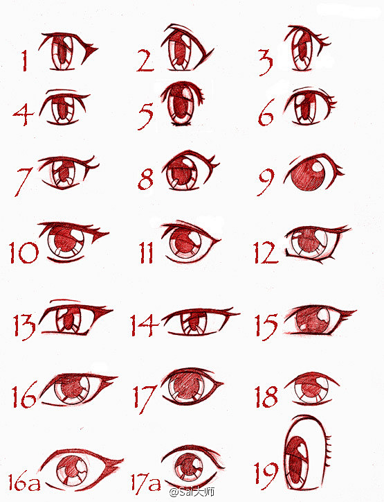 绘画学习百种漫画眼睛绘画参考用眼睛来表现出人物的不同性格和情绪转