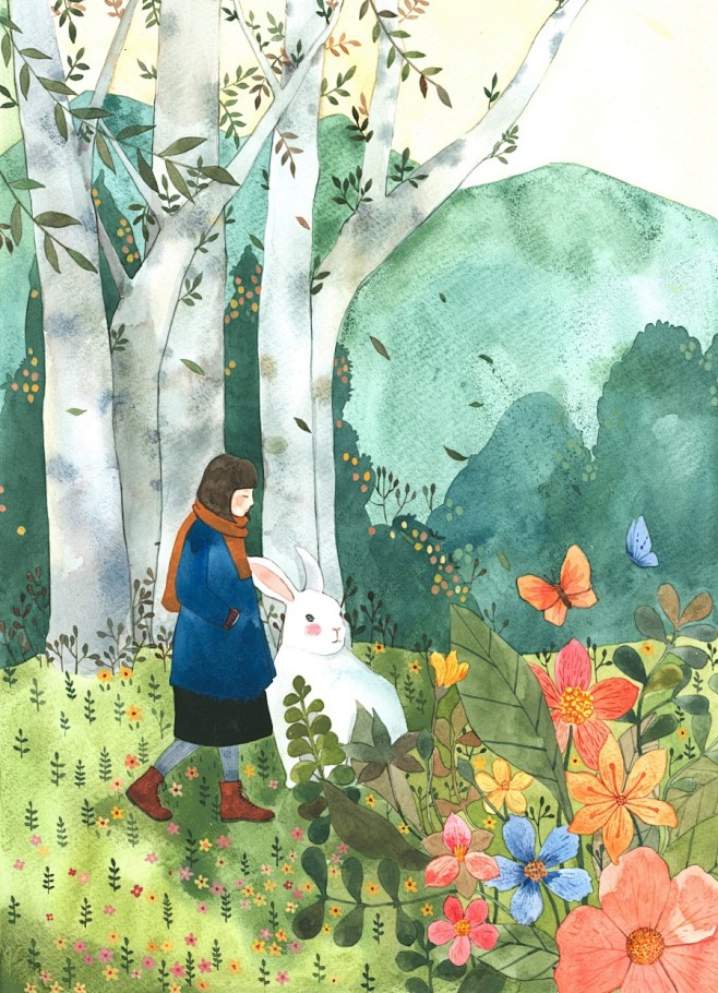 原创作品 林田水彩插画集 微花