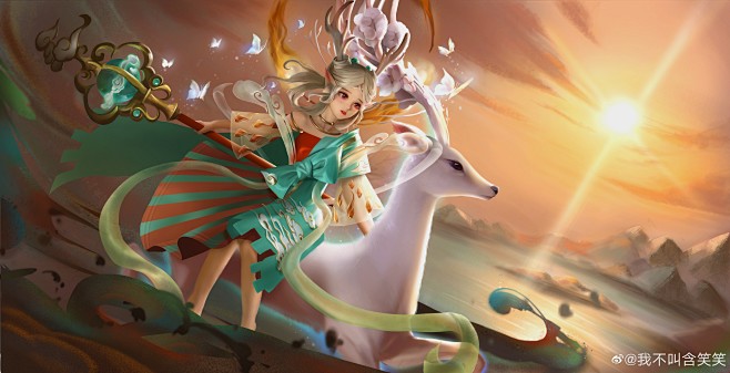 瑶王者荣耀同人海报遇见神鹿